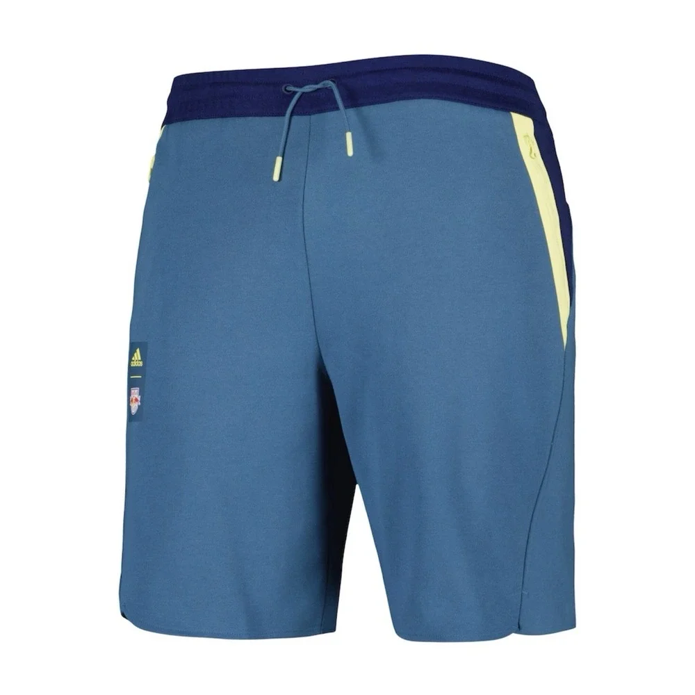 Adidas Men's New York Red Bulls Player Travel Soccer Shorts Blue Size XL New